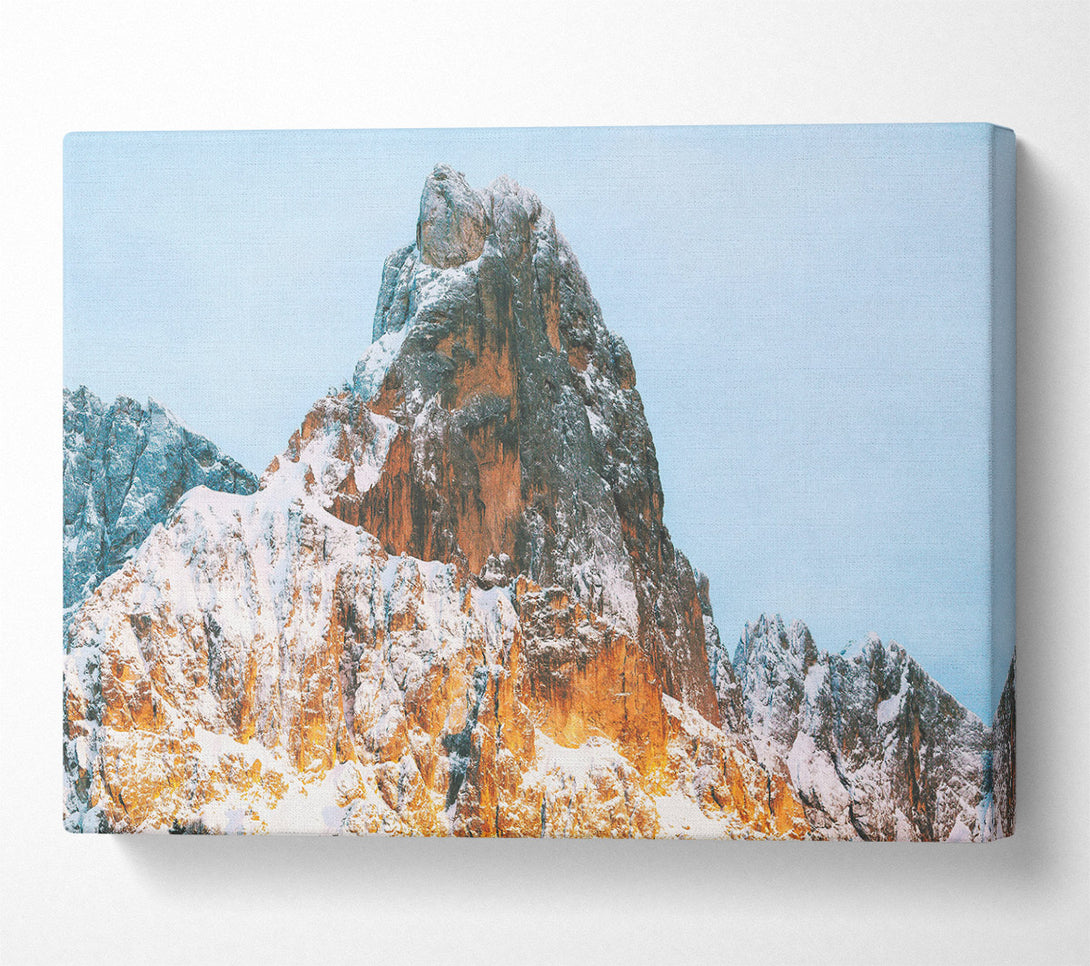  A Canvas Print of Golden Mountain Peaks Canvas Print