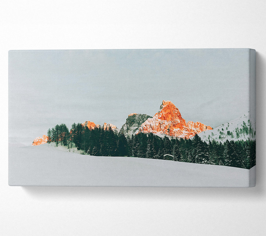  A Canvas Print of Orange Peak In The Snow Canvas Wall Art