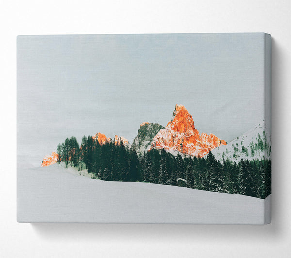  A Canvas Print of Orange Peak In The Snow Canvas Wall Art