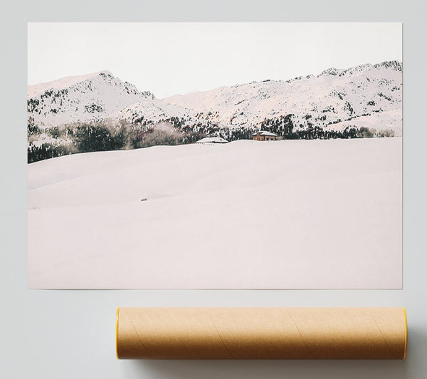 Pale Snowscape Solitude Poster