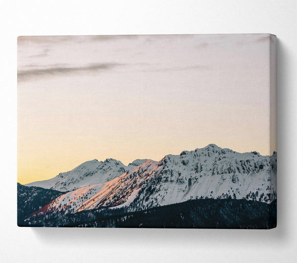  A Canvas Print of Pink-Kissed Snowy Peaks Canvas Art
