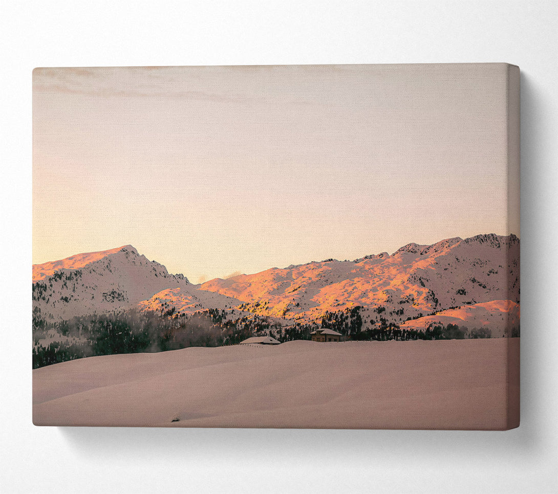  A Canvas Print of Pink Mountain Sunset Canvas Print