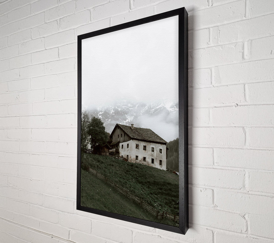  A Canvas Print of Green House In Fog Canvas Wall Art