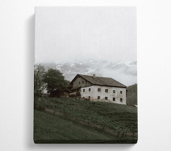  A Canvas Print of Green House In Fog Canvas Wall Art