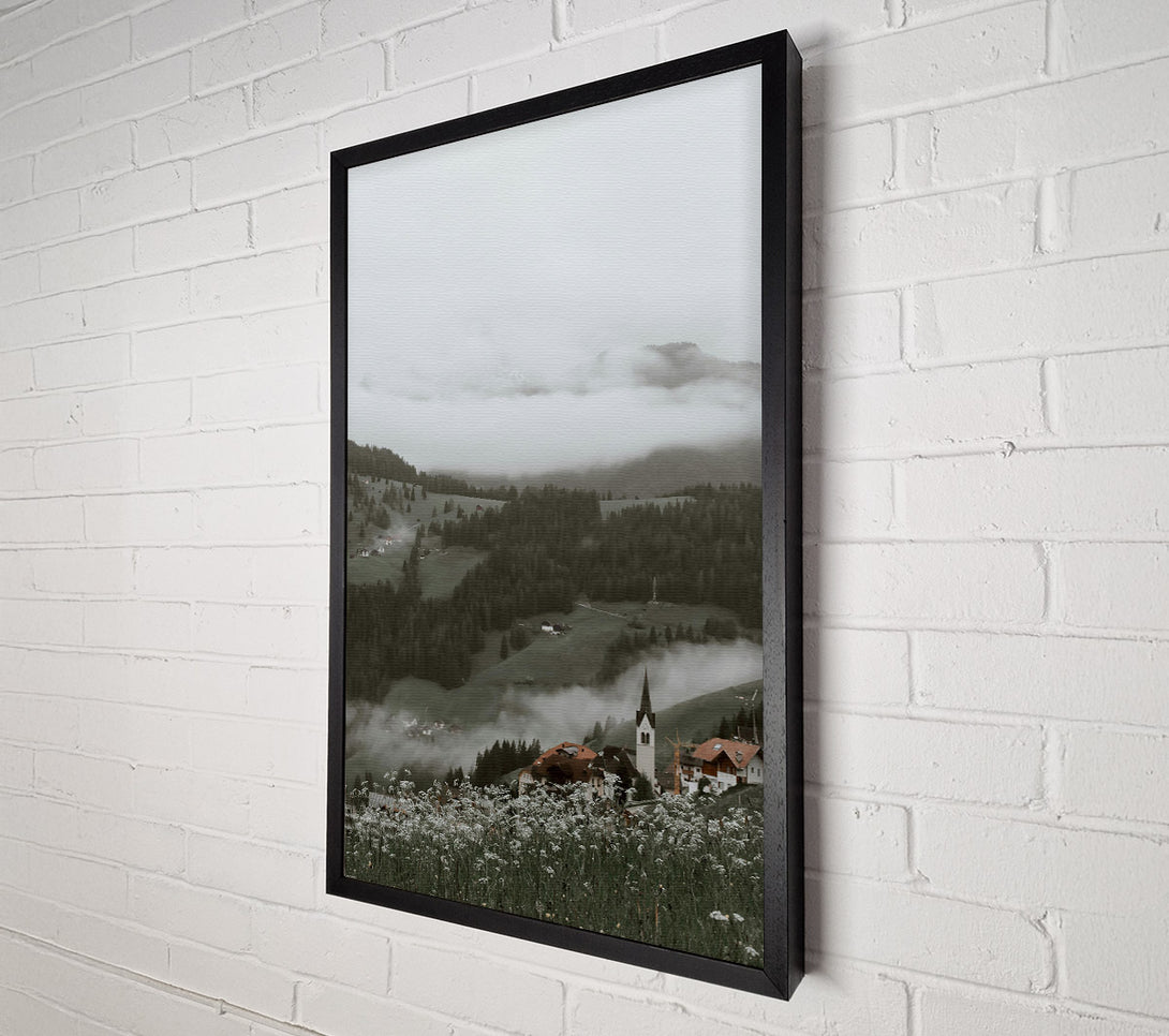  A Canvas Print of Green Mist Village Canvas Art