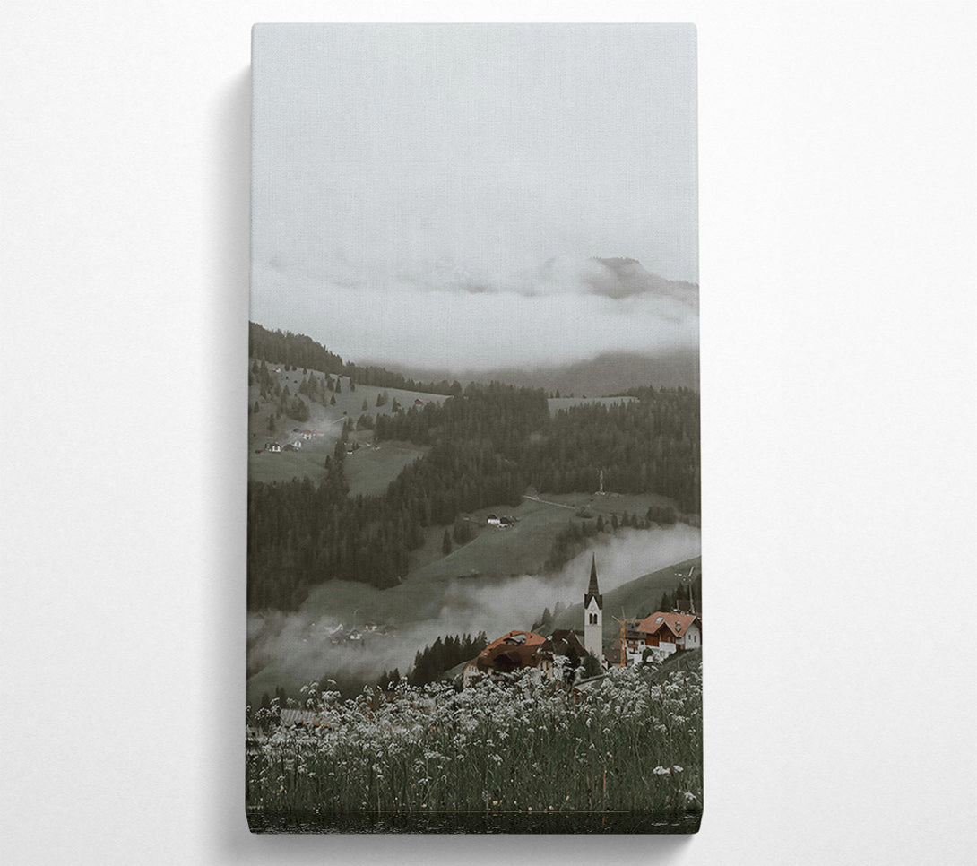  A Canvas Print of Green Mist Village Canvas Art