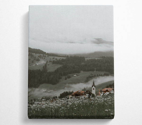  A Canvas Print of Green Mist Village Canvas Art