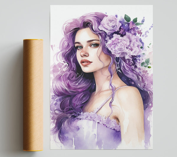 Purple Fairytale Lady Giclee Print