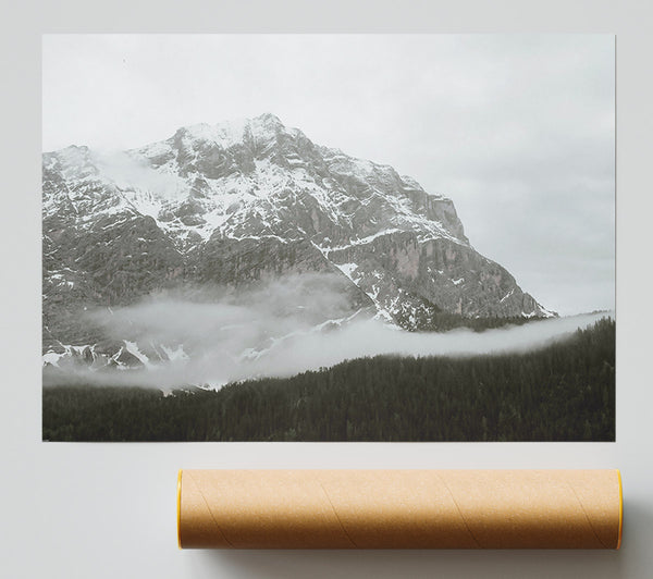 White Peak Through Fog Giclee Print