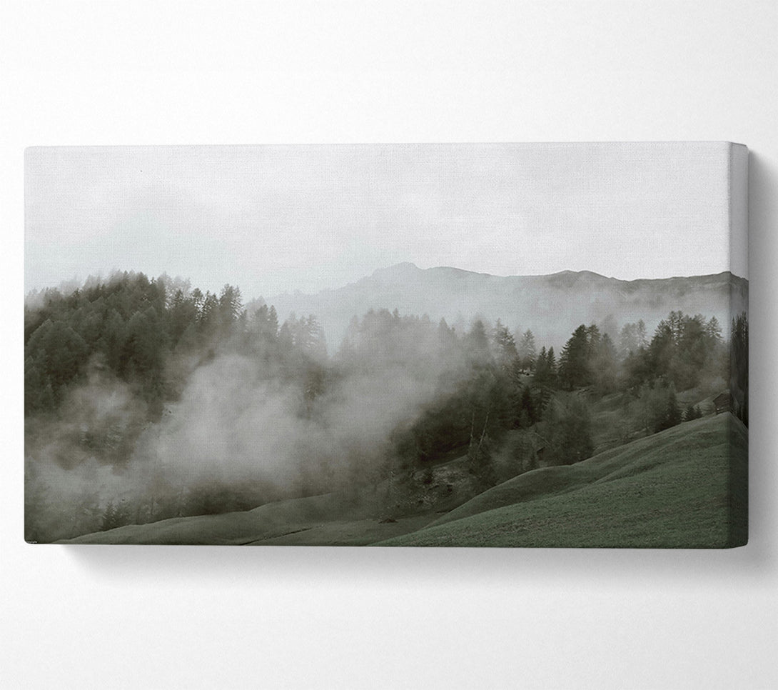  A Canvas Print of Green Misty Hills Canvas Art