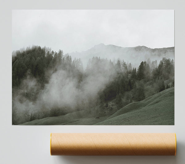 Green Misty Hills Giclee Print