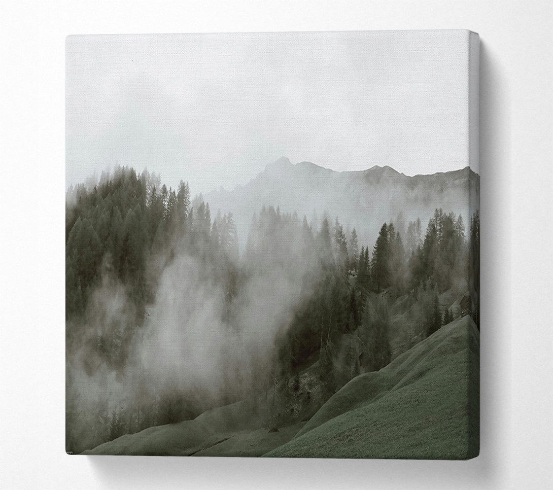  A Canvas Print of Green Misty Hills Canvas Art