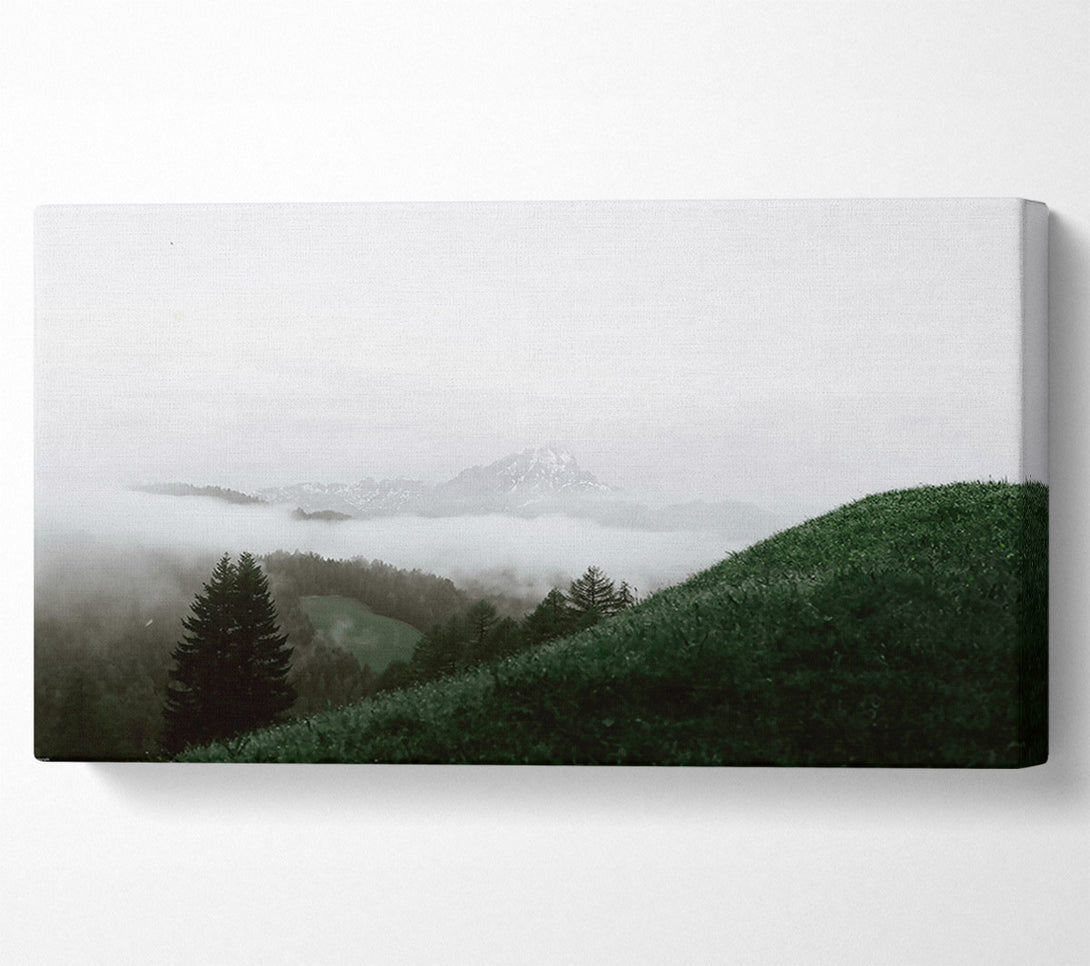  A Canvas Print of Green Foggy Peak Canvas Art