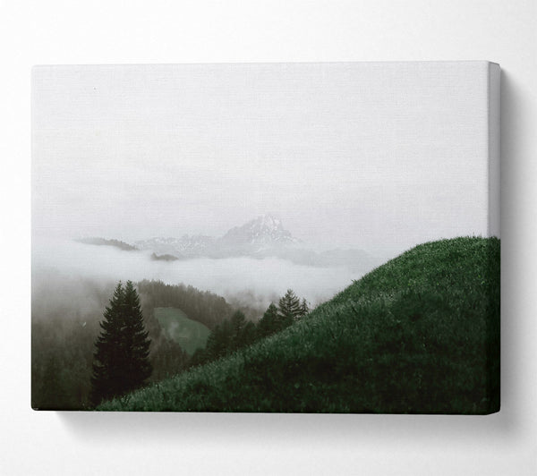  A Canvas Print of Green Foggy Peak Canvas Art