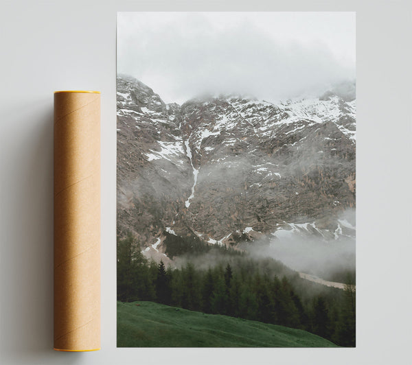 Green Mist Mountainside Giclee Print