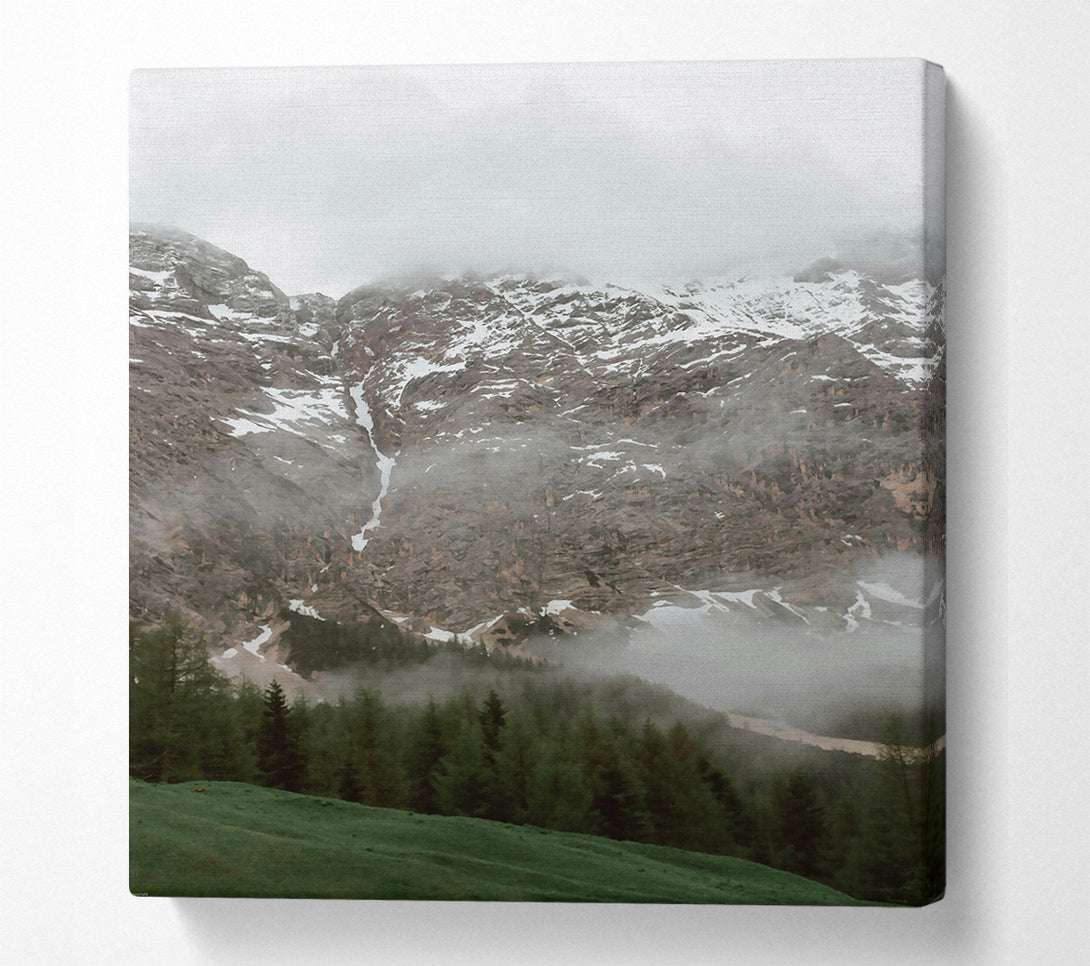  A Canvas Print of Green Mist Mountainside Canvas Wall Art