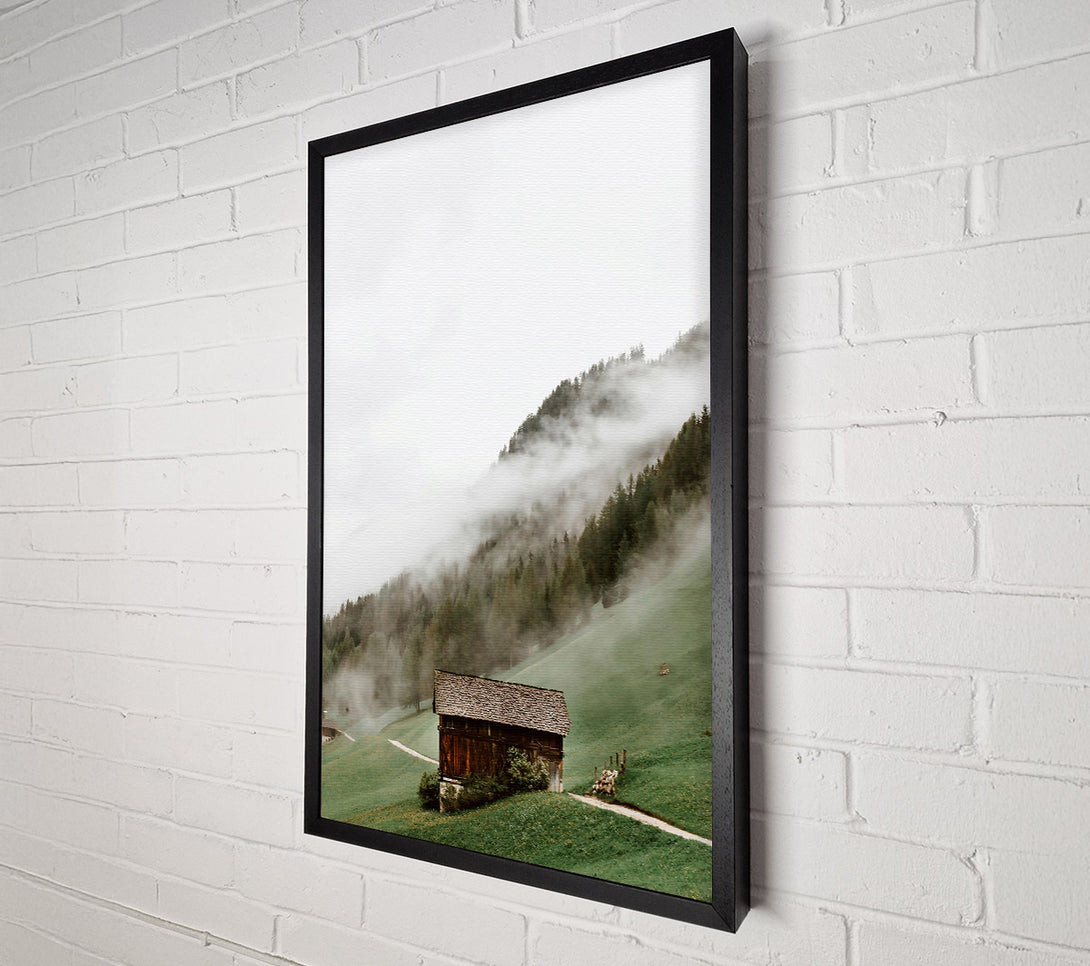  A Canvas Print of Green Mist Cabin Canvas Print