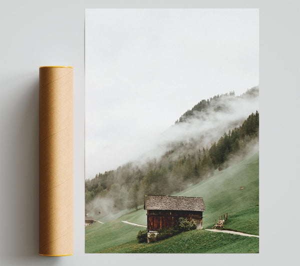 Green Mist Cabin Poster