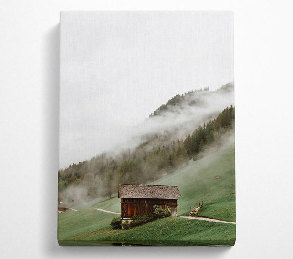  A Canvas Print of Green Mist Cabin Canvas Print