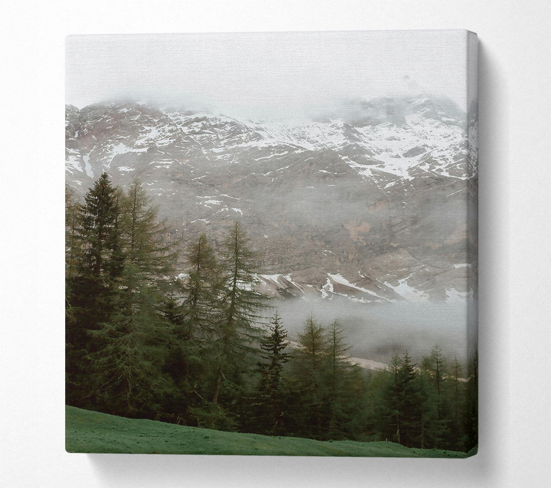  A Canvas Print of Green Peaks In Mist Canvas Art