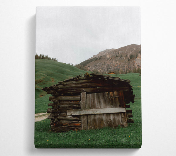  A Canvas Print of The Green Wooden Hut Canvas Print