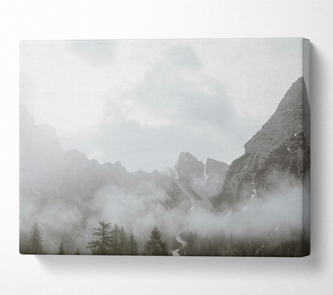  A Canvas Print of Gray Peaks In Mist Canvas Art