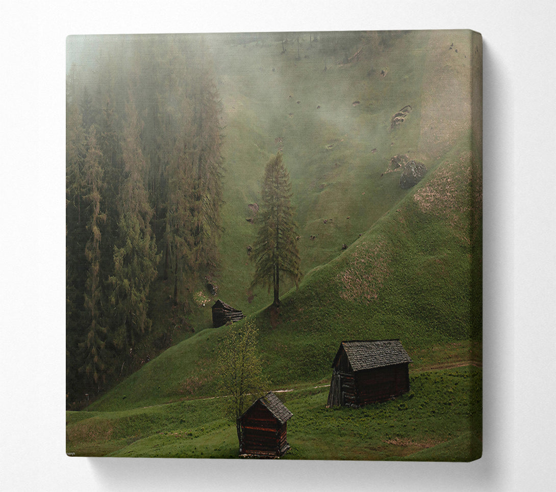  A Canvas Print of Green Mist Cabins Canvas Print