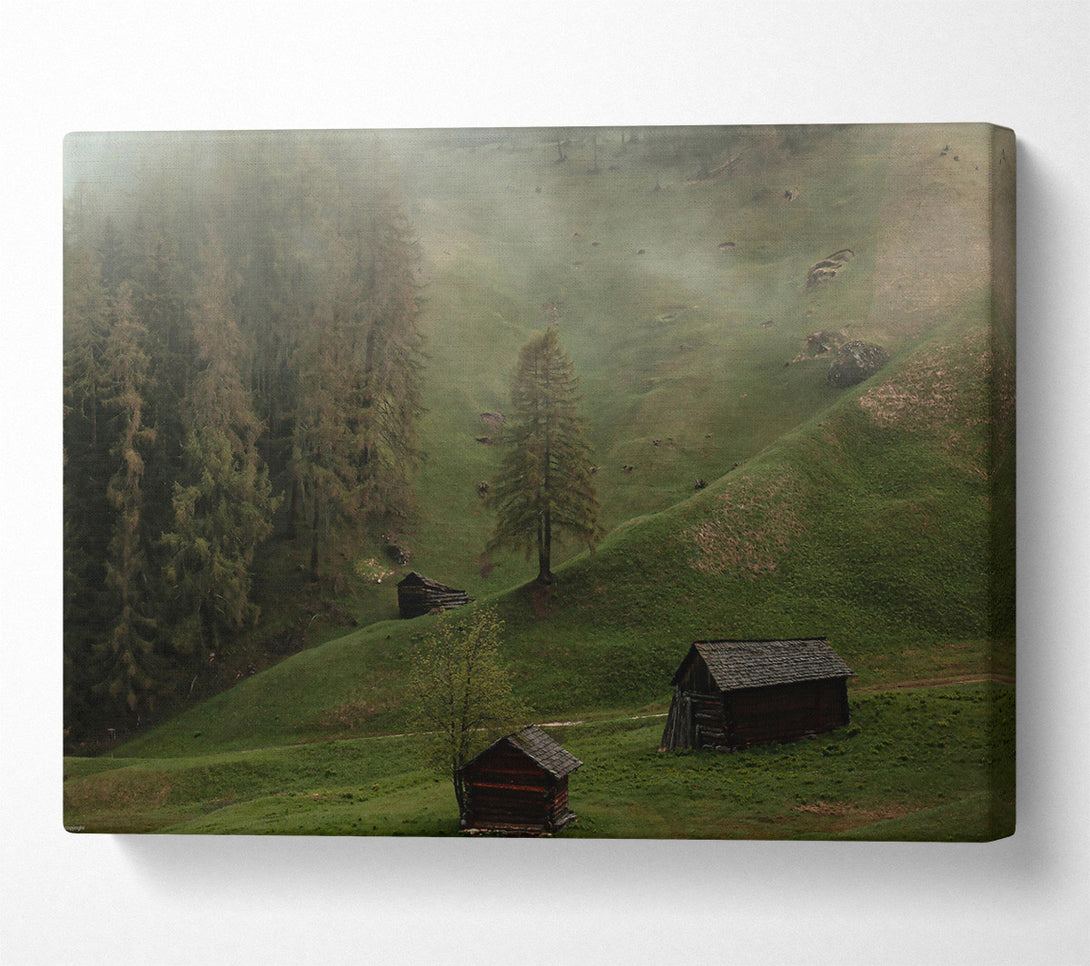  A Canvas Print of Green Mist Cabins Canvas Print