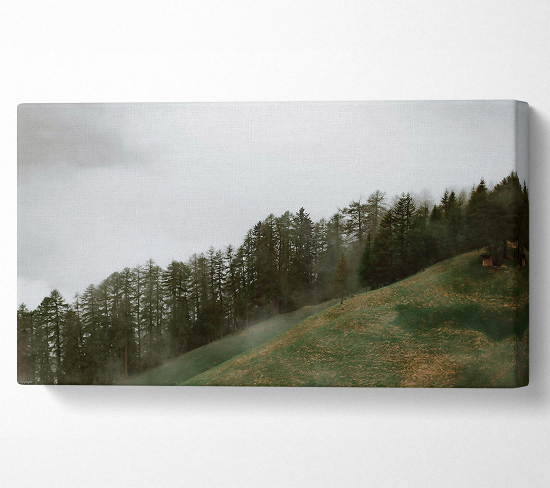  A Canvas Print of Green Foggy Hillsides Canvas Wall Art
