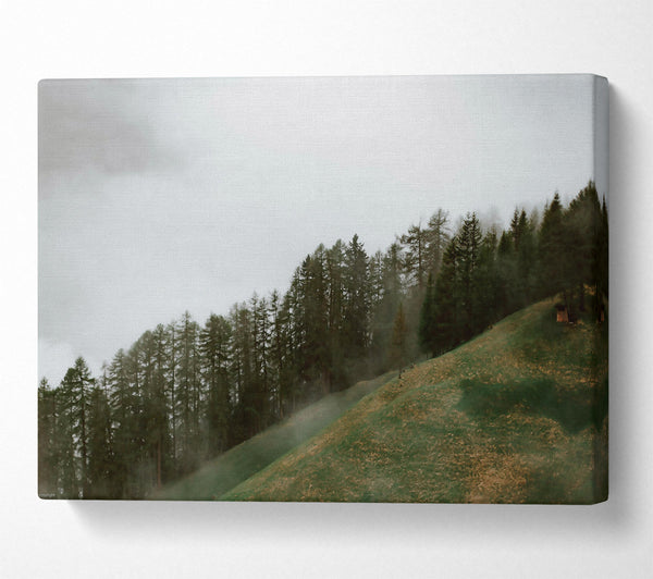  A Canvas Print of Green Foggy Hillsides Canvas Wall Art