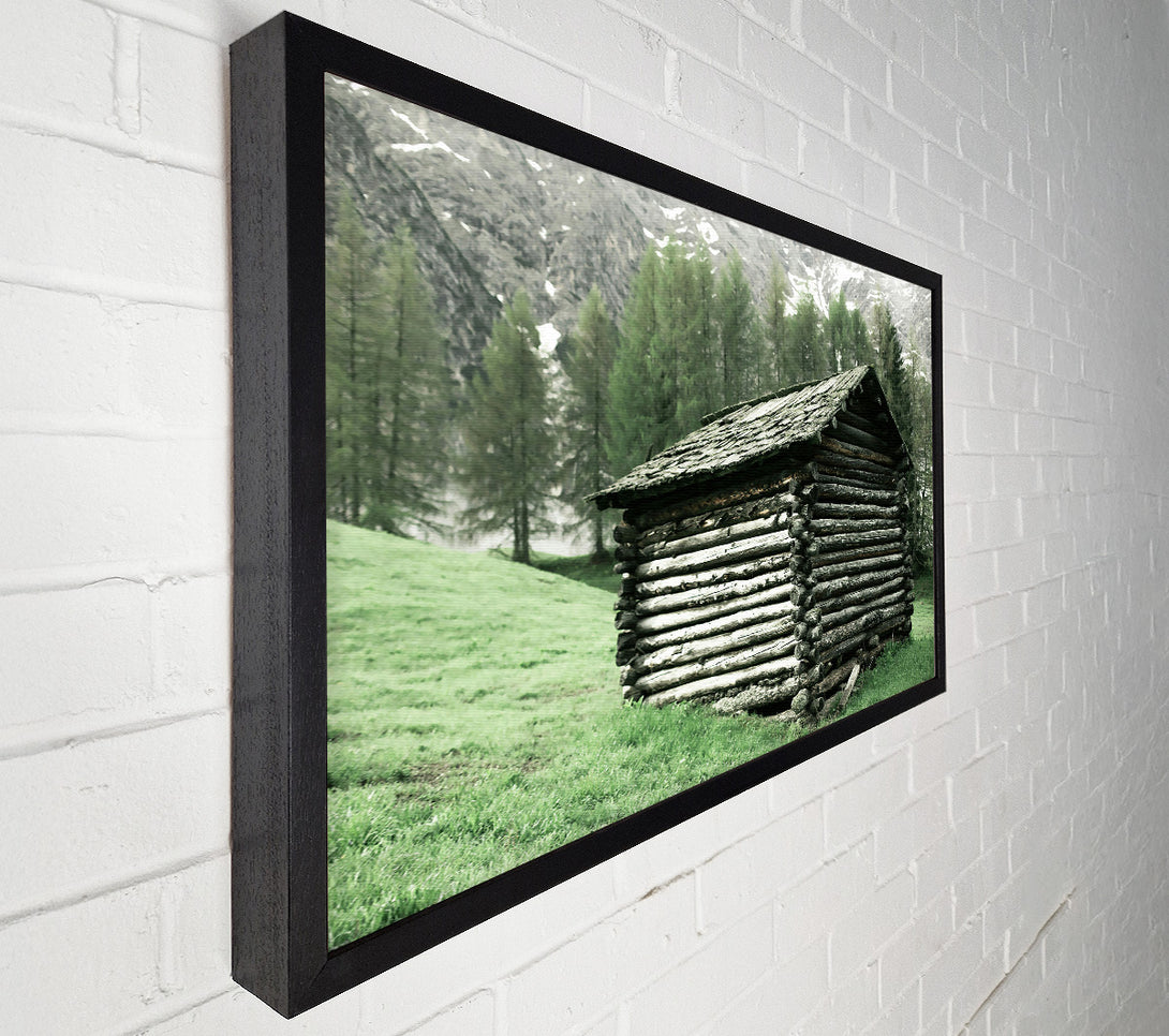  A Canvas Print of Green Cabin In The Hills Canvas Wall Art