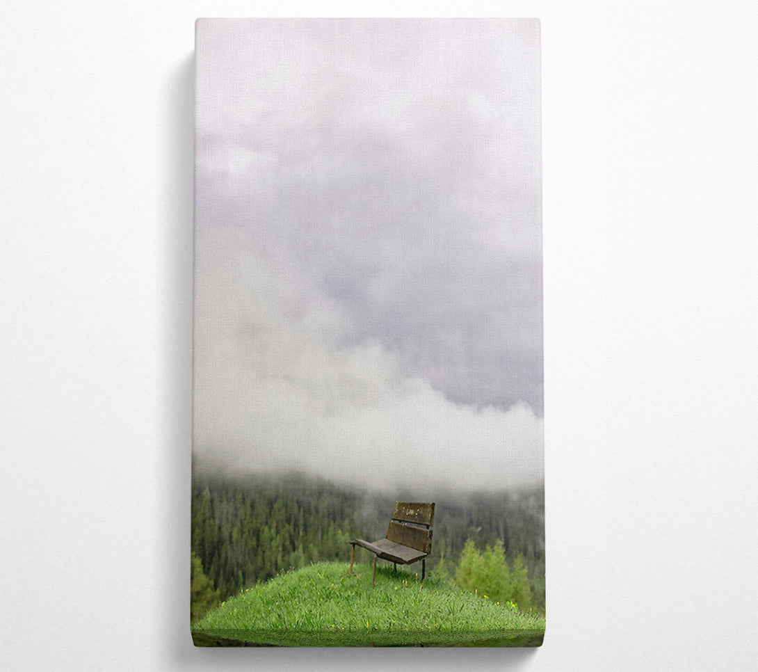  A Canvas Print of Green Bench In The Fog Canvas Art