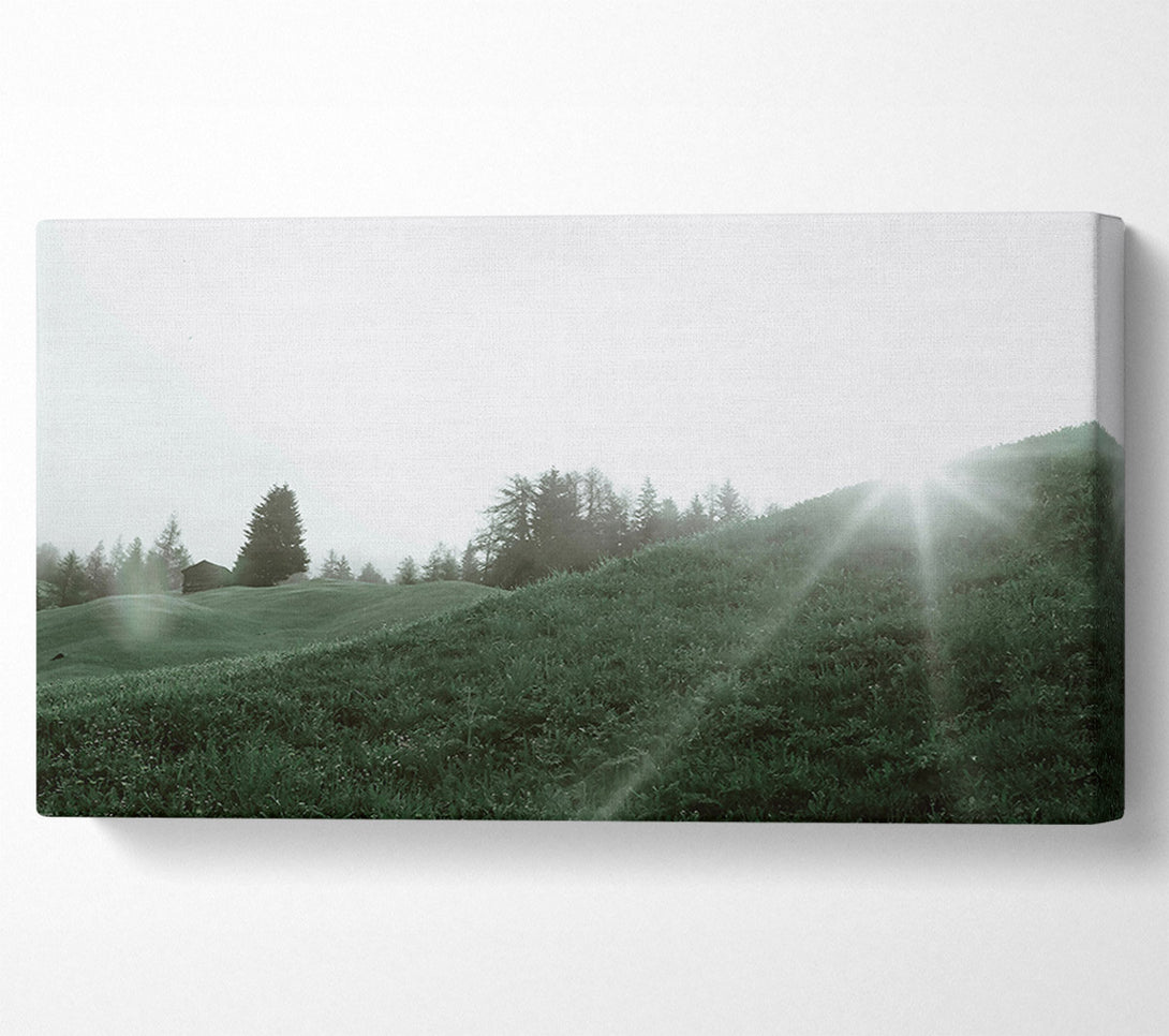 A Canvas Print of Green Sunburst Hills Canvas Print