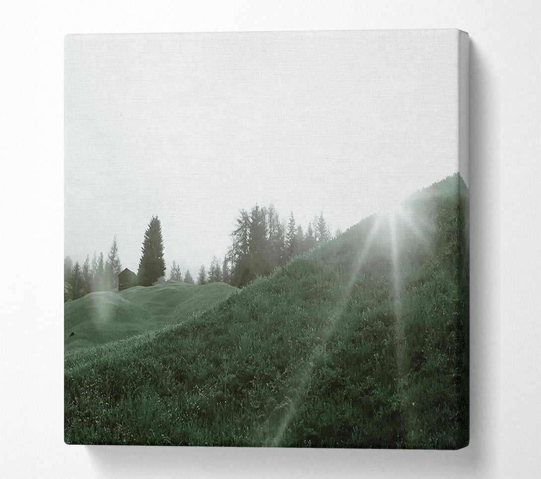  A Canvas Print of Green Sunburst Hills Canvas Print