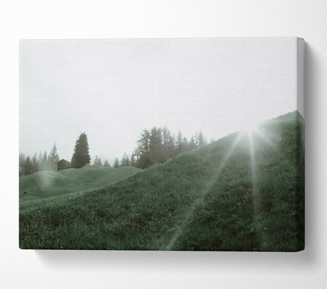  A Canvas Print of Green Sunburst Hills Canvas Print