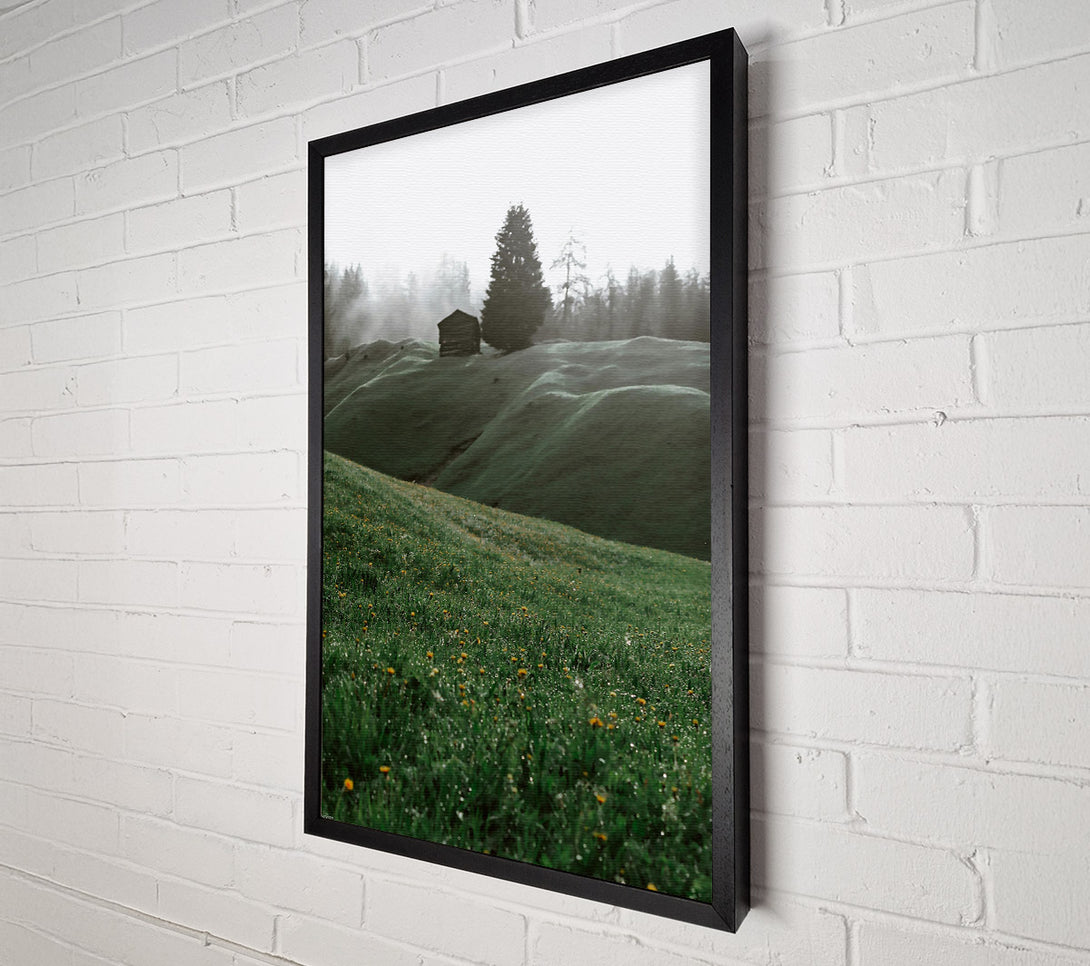  A Canvas Print of Green Misty Hillsides Canvas Wall Art