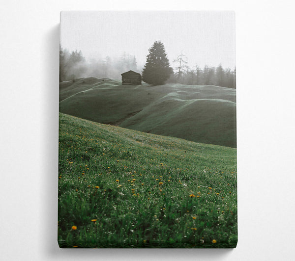 A Canvas Print of Green Misty Hillsides Canvas Wall Art