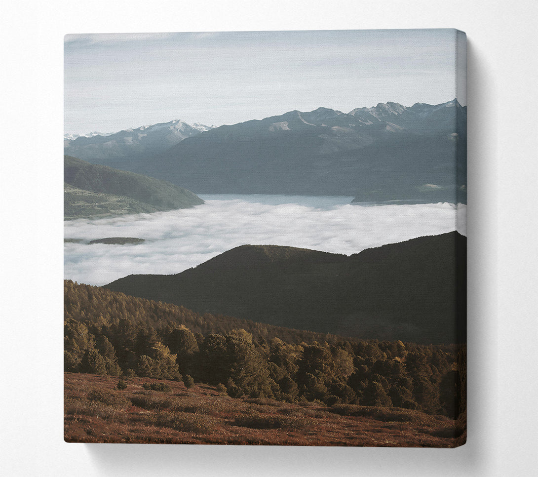  A Canvas Print of Brown Mountain Fog Canvas Wall Art