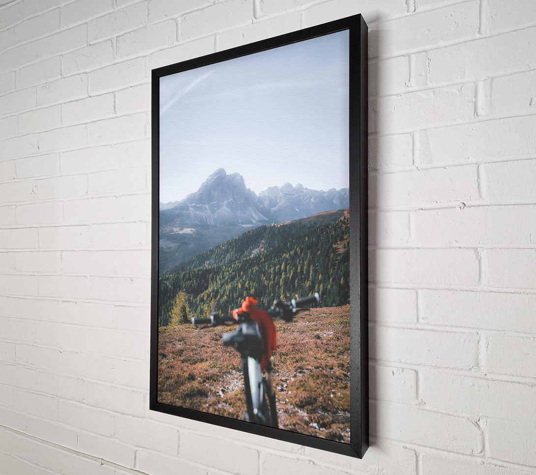  A Canvas Print of Red Bike Mountain View Canvas Art