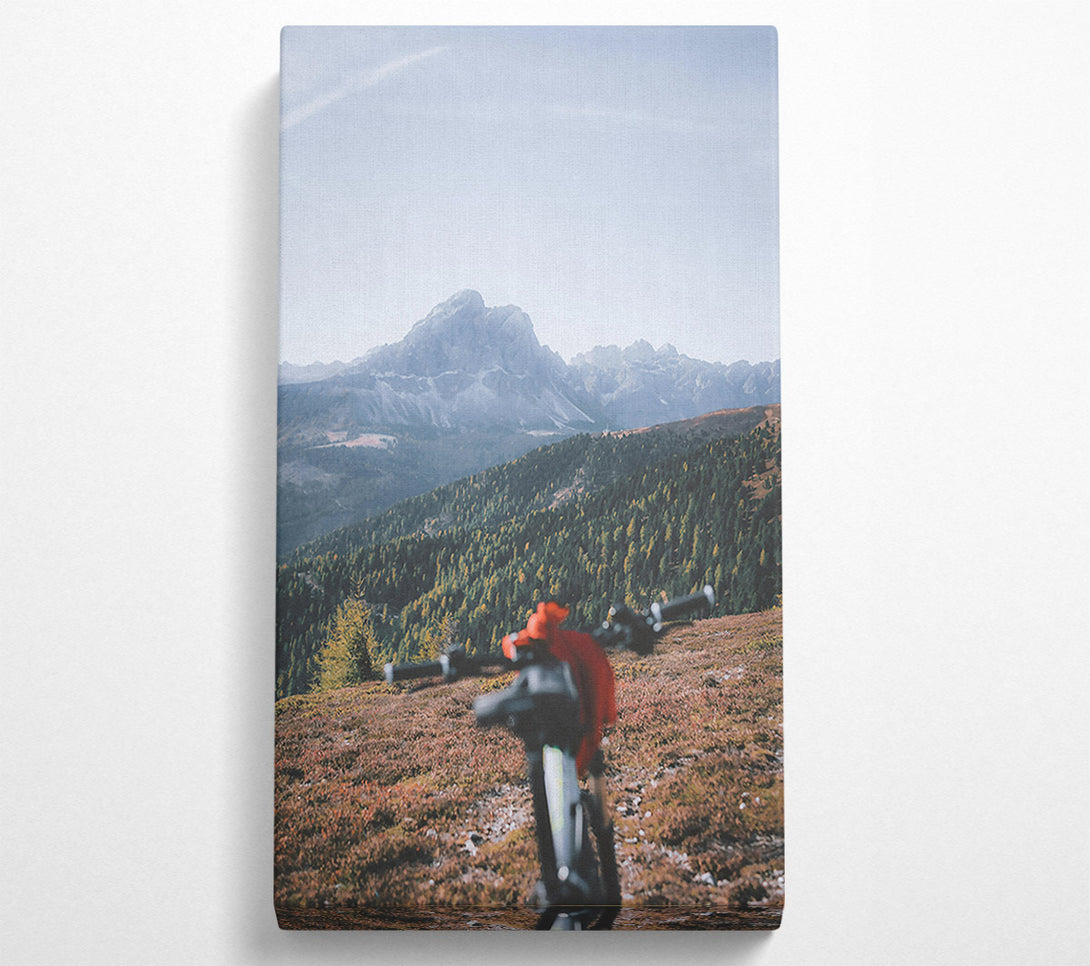  A Canvas Print of Red Bike Mountain View Canvas Art