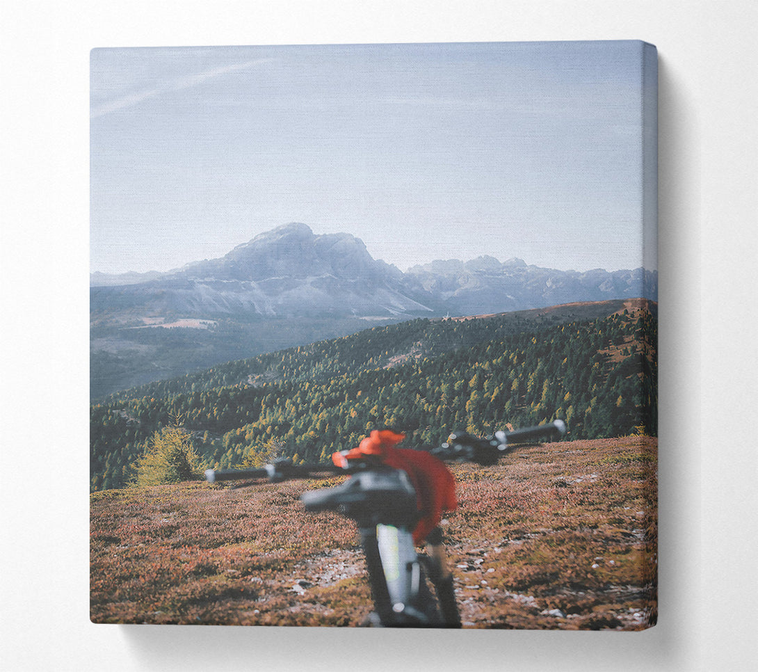  A Canvas Print of Red Bike Mountain View Canvas Art