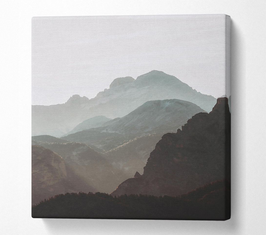  A Canvas Print of Pale Blue Mountains Canvas Art