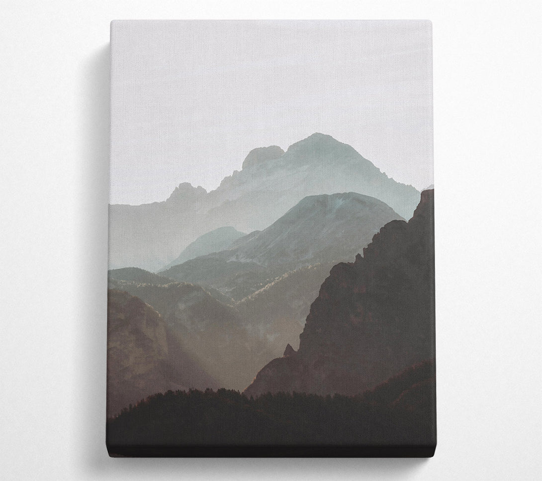  A Canvas Print of Pale Blue Mountains Canvas Art