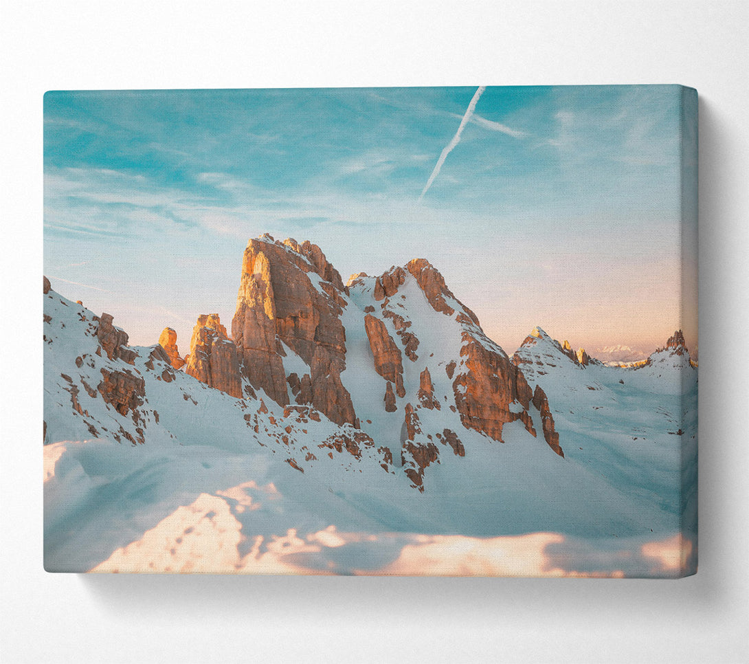  A Canvas Print of Golden Mountain Peaks Canvas Print