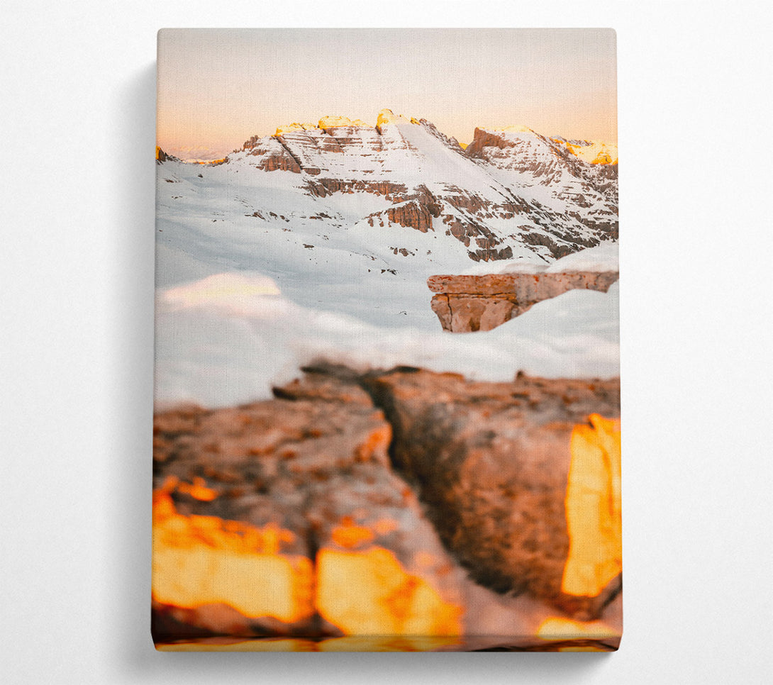  A Canvas Print of Orange Mountain Sunset Canvas Wall Art