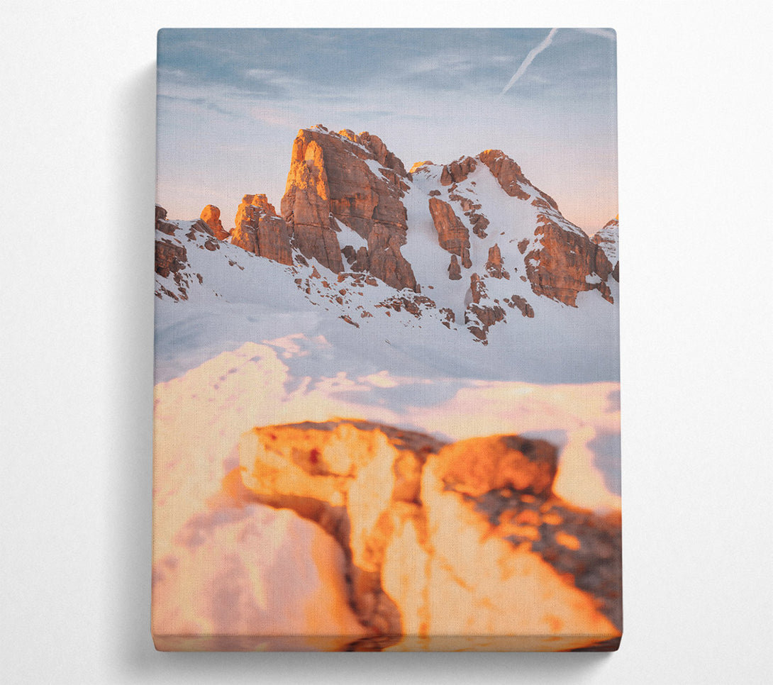  A Canvas Print of Golden Mountain Peaks Canvas Print