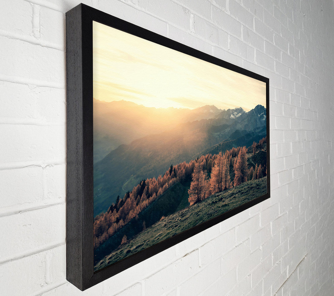  A Canvas Print of Golden Mountain Light Canvas Wall Art