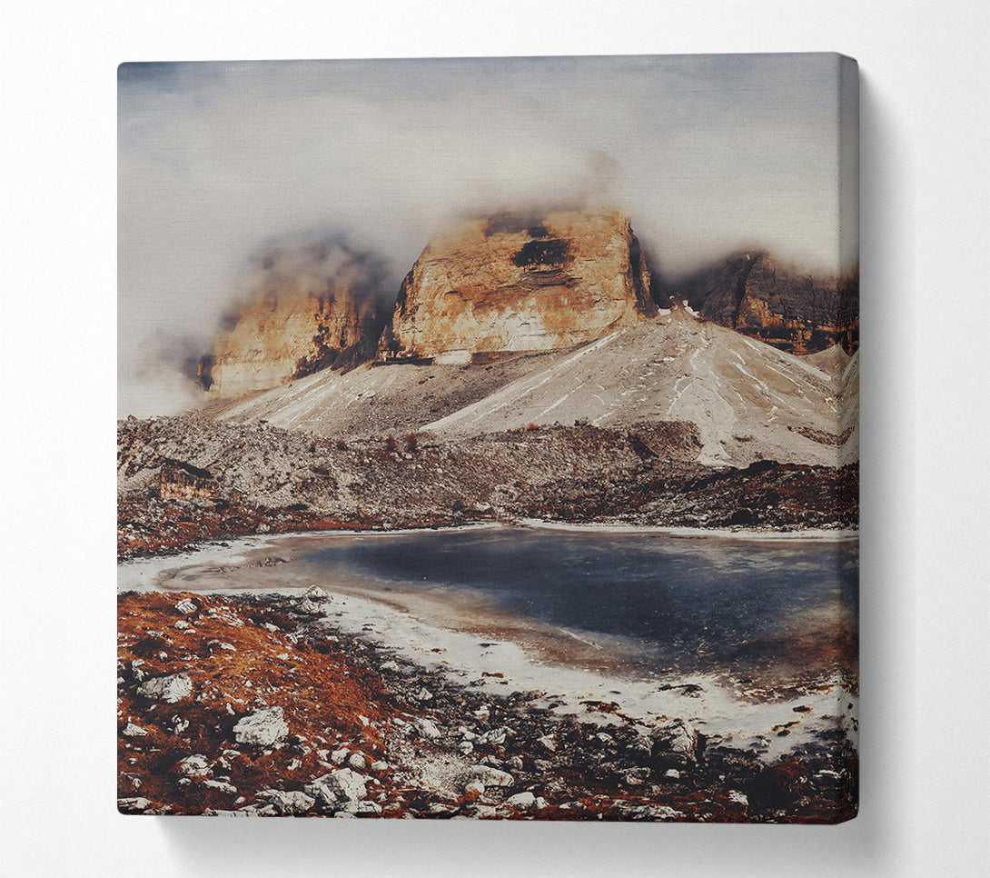  A Canvas Print of Frozen Brown Peaks Canvas Print
