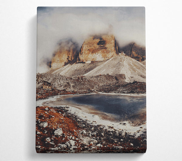  A Canvas Print of Frozen Brown Peaks Canvas Print