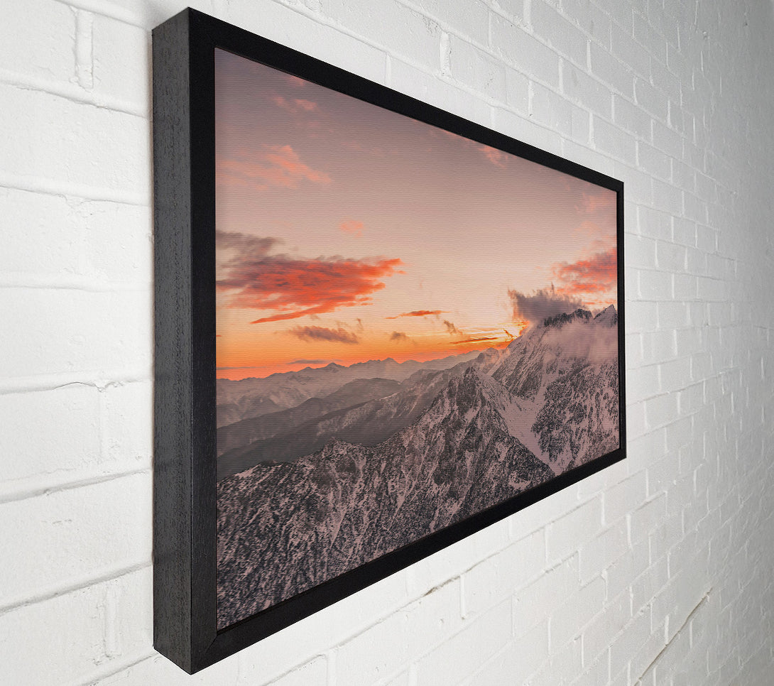  A Canvas Print of Crimson Peaks At Sunset Canvas Art